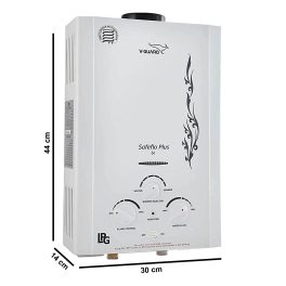V-Guard Safeflo Prime 6Lit LPG Gas Geyser | Non storage water heater | 6Ltr Capacity | 2 Yr Warranty | (Wall Mounting) |(White)