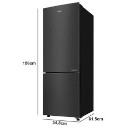 Haier 237 L, 2 Star, 8 In 1 Convertible, Twin Inverter Technology, Frost Free Double Door Bottom Mount Refrigerator (HRB-2872BGB-P Black, 2024 Model)