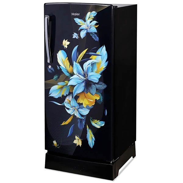 Haier 190 L, 5 Star, Black Opal Finish Direct Cool Single Door Refrigerator with Base Drawer REF HRD-2105PKO-P