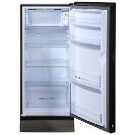 Haier 190 L, 5 Star, Black Opal Finish Direct Cool Single Door Refrigerator with Base Drawer REF HRD-2105PKO-P