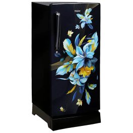 Haier 190 L, 5 Star, Black Opal Finish Direct Cool Single Door Refrigerator with Base Drawer REF HRD-2105PKO-P