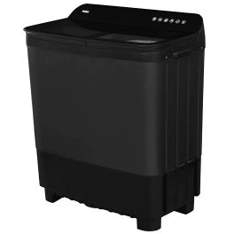 Haier 10 kg 5 Star Toughened Glass & Vortex pulsator Semi Automatic Top Load (HTW100-178BKN,Black)