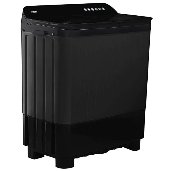 Haier 10 kg 5 Star Toughened Glass & Vortex pulsator Semi Automatic Top Load (HTW100-178BKN,Black)