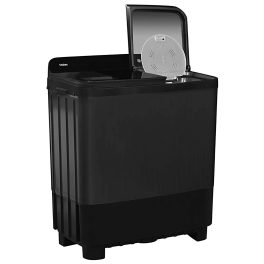 Haier 10 kg 5 Star Toughened Glass & Vortex pulsator Semi Automatic Top Load (HTW100-178BKN,Black)