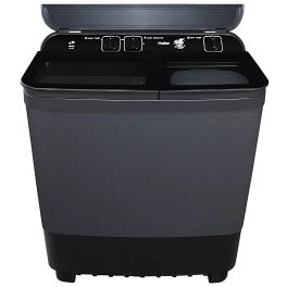 Haier 10 kg 5 Star Toughened Glass & Vortex pulsator Semi Automatic Top Load (HTW100-178BKN,Black)