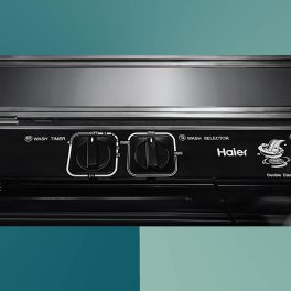 Haier 10 kg 5 Star Toughened Glass & Vortex pulsator Semi Automatic Top Load (HTW100-178BKN,Black)