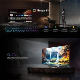 Haier 43Q6, 43 inch (109 cm) QLED 4K Smart Google TV with Hands Free Voice Control, Dolby Atmos and Metal Bezeless Design, Grey