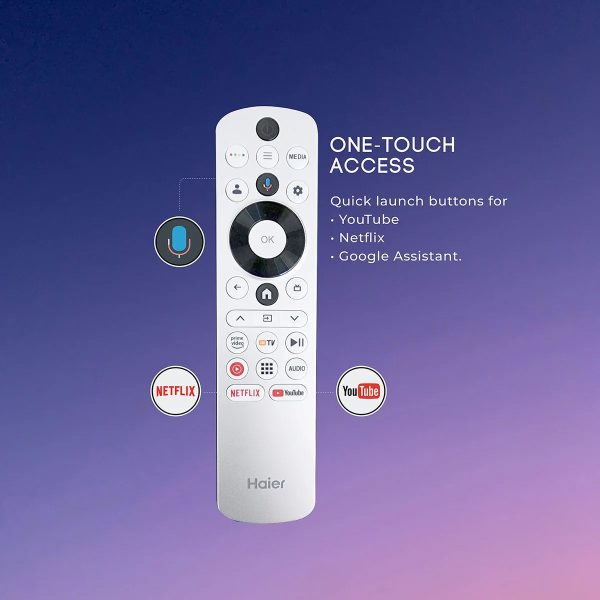 Haier 43Q6, 43 inch (109 cm) QLED 4K Smart Google TV with Hands Free Voice Control, Dolby Atmos and Metal Bezeless Design, Grey