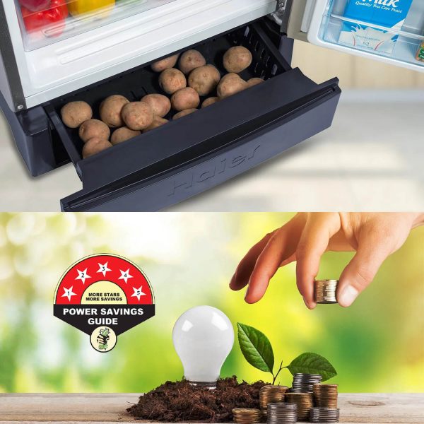 Haier 190 L, 5 Star, Spiral Glass Finish Direct Cool Single Door Refrigerator with Base Drawer REF HRD-2105PSG-P