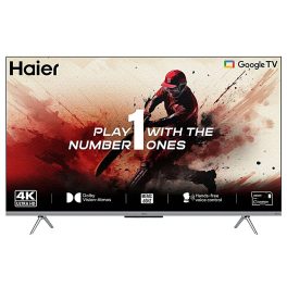 Haier 43P7GT, 4K Smart Google TV with Hands Free Voice Control, Dolby Atmos and Metal Bezeless Design, Black