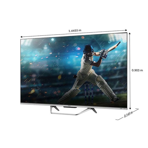 Haier 43Q6, 43 inch (109 cm) QLED 4K Smart Google TV with Hands Free Voice Control, Dolby Atmos and Metal Bezeless Design, Grey