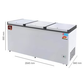 Icemake IHT650 TD, 600 Litre 4 Star 2 In 1 Convertible Triple Door Deep Freezer, 100% Copper Cooling Coil with Auto Defrost, White