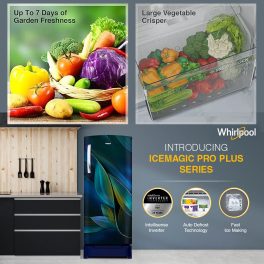 Whirlpool 236 L 5 Star Frost Free Inverter Direct-Cool Single Door Refrigerator (Auto Defrost, 5 Star Rated, 260 IMPRO PLUS ROY 5S INV BLUE BREEZE-Z)