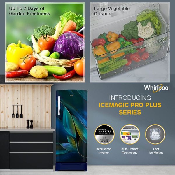 Whirlpool 236 L 5 Star Frost Free Inverter Direct-Cool Single Door Refrigerator (Auto Defrost, 5 Star Rated, 260 IMPRO PLUS ROY 5S INV BLUE BREEZE-Z)