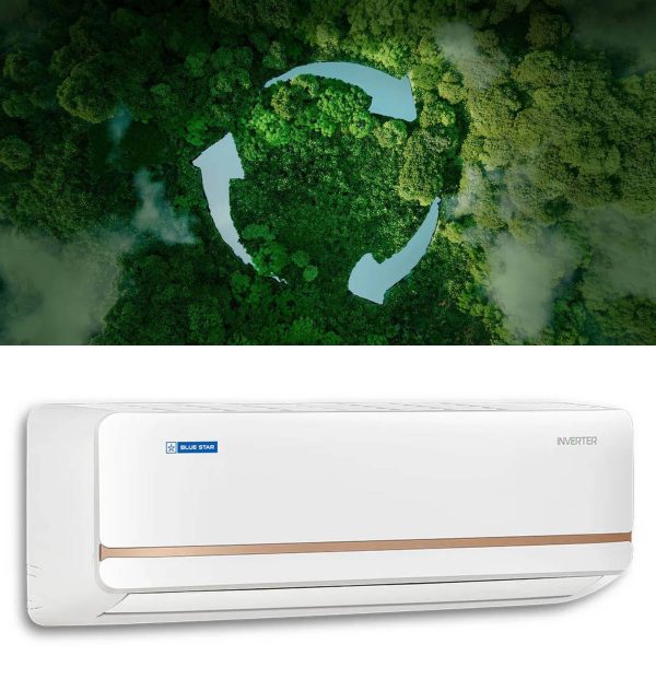 BlueStar IE312PNU, 1 Ton 3 Star Inverter Split AC with 5-in-1 Convertible, 4 Way Swing and I-Self Clean Technology, White
