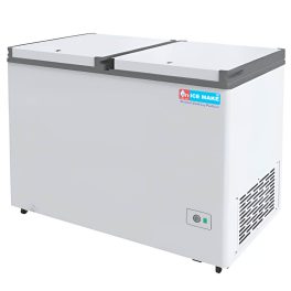 Icemake IHT350 DD, 305 Litre 4 Star Convertible Double Door Auto Defrost Deep Freezer, White