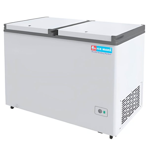 Icemake IHT350 DD, 305 Litre 4 Star Convertible Double Door Auto Defrost Deep Freezer, White