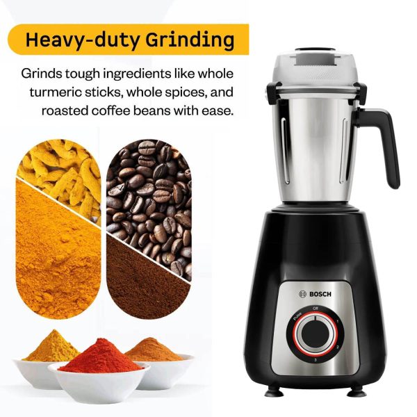 BOSCH MG6415A1KI TrueMixx Series 6, 750 W Juicer Mixer Grinder 5 Jars Black, Silver