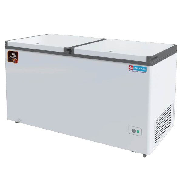 Icemake IHT550 DD, 505 Litre 4 Star Convertible Double Door Deep Freezer, 100 % Cooper Cooling Coil with Auto Defrost, White