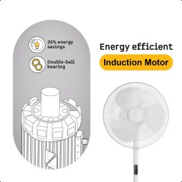 Atomberg FG0498 Stelios Pro 400mm Pedestal Fan for Home | High Speed Stand Fan | LED Display | 6 Speeds | Remote with Oscillation,Timer,Sleep | Induction Motor | 1+1 Year Warranty (Snow White)