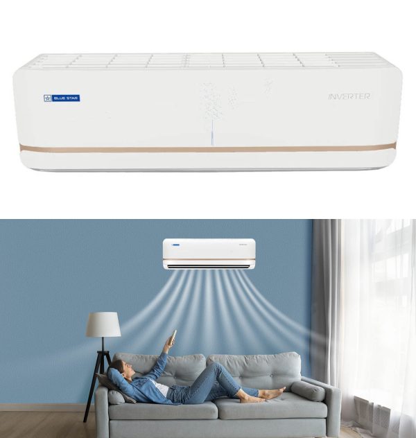 BlueStar IE312PNU, 1 Ton 3 Star Inverter Split AC with 5-in-1 Convertible, 4 Way Swing and I-Self Clean Technology, White