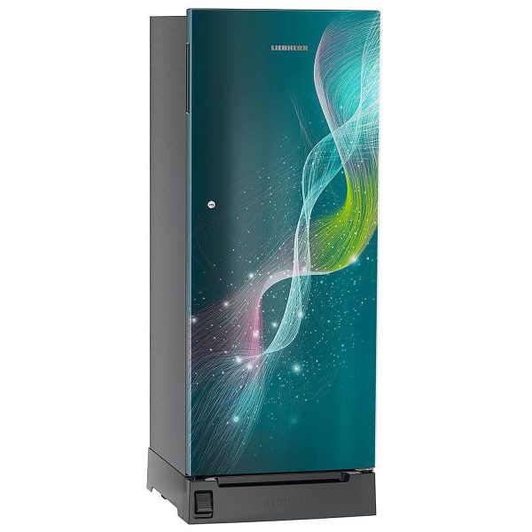 Liebherr DFPtsE 2031, 202L 5 Star Inverter, Direct Cool,Handsfree Open with Foot Pedal,Pocket Handle,Single Door Refrigerator,20 Yrs Warranty on Compressor, Freezer 22L, Vegetable Organiser,Teal string