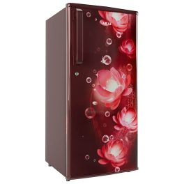 Akai AKDD2101-PCFW, 190 (L) 1 Star Direct Cool Single Door Refrigerator – Manual Defrost, Compact Home Fridge with LED Light, Crisper, R600a Gas, Glossier Wine