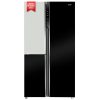Haier HRT-683KWG, 598 Litre 3 Door Side-by-Side Refrigerator with 83% Convertible Fridge Space, Inverter and Smart Connectivity, Black White Glass