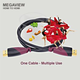 FINGERS Mega View 5 METER, HDMI-to-HDMI Cable - Ethernet, 4K HDR, 18 Gbps, Simple Plug-n-Play, Black