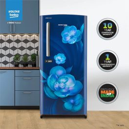 Voltas Beko RDC208DS0ABE0M0000GD, 175 Liter 2 Star Direct Cool Single Door Refrigerator, Aria Blue