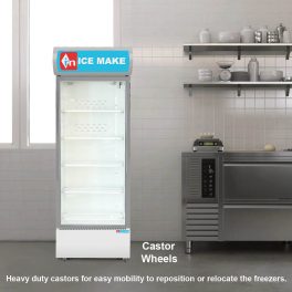 ICEMAKE IMVC550, Single Door Visi Cooler (569 Liter), Fog-Free Glass, Adjustable Shelves & Vertical LED Light, Grey