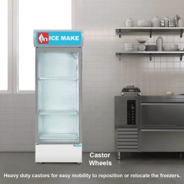 Icemake IMVC300, Single Door Visi Cooler (333 Liter) with Fog-Free Glass, Adjustable Shelves and Toughened Glass, Grey