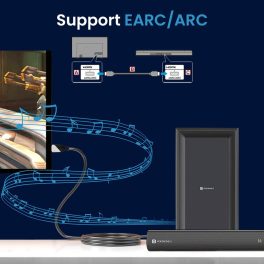 Portronics 2058 K-Sync, 4K 60Hz HDMI to HDMI Cable, 3M Length with Support eARC and Compatible with Smart HDTV, Laptop, Monitor, Projector, eARC enable Soundbar, Black