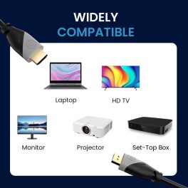 Portronics 2328 K-Sync, 4K 60Hz HDMI to HDMI Cable, 10M Length with Support eARC and Compatible with Smart HDTV, Laptop, Monitor, Projector, eARC enable Soundbar, Black