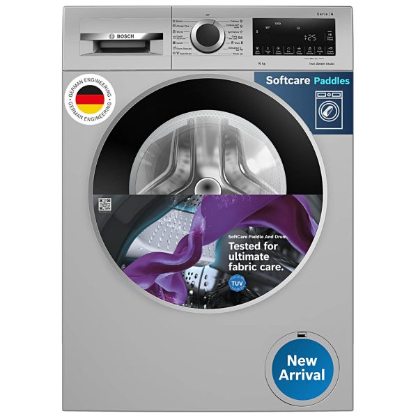 BOSCH WGA254ZSIN, 10 kg 5 Star 1400 RPM Fully Automatic Front Load Washing Machine, Built-in Heater and Steam Care, Silver