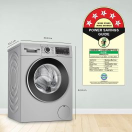 BOSCH WGA254ZSIN, 10 kg 5 Star 1400 RPM Fully Automatic Front Load Washing Machine, Built-in Heater and Steam Care, Silver