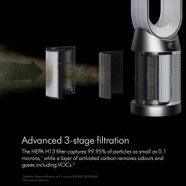 Dyson TP10 IN Air Purifier, Covers 600 Sq. Ft Advanced HEPA H13 filtrationRemoves 99.95% of allergens & pollutants as small as PM 0.1, Remote Control, White