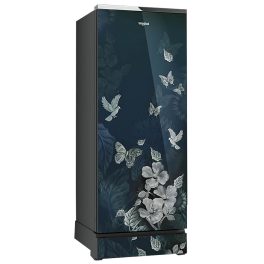 Whirlpool 215 IMPRO GD ROY, 192 Litre 3 Star Icemagic Pro Direct Cool-Single Door Glass Finish Refrigerator with Base Drawer, Inverter Compressor and and Upto 7 Days Garden Freshness, Silvia