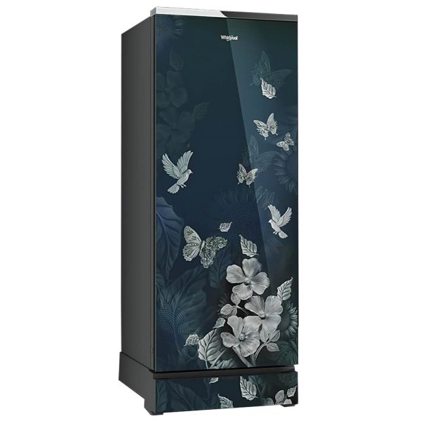 Whirlpool 215 IMPRO GD ROY, 192 Litre 3 Star Icemagic Pro Direct Cool-Single Door Glass Finish Refrigerator with Base Drawer, Inverter Compressor and and Upto 7 Days Garden Freshness, Silvia