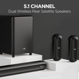 boAt Aavante Bar 3200D,5.1 Channel Soundbar with Powerful Subwoofer, 3D Surround Sound and Dolby Audio, Dual Wireless Rear Satellite Speakers, Multiple Connectivity Modes (Premium Black)