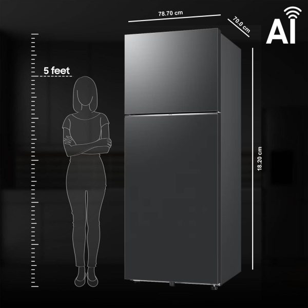 Samsung RT80F51C2FHL, 467 Liter 2 Star 5-in-1 Convertible, WiFi Enabled, Bespoke AI With Twin Cooling Frost Free Double Door Refrigerator, Digital Inverter, Black DOI