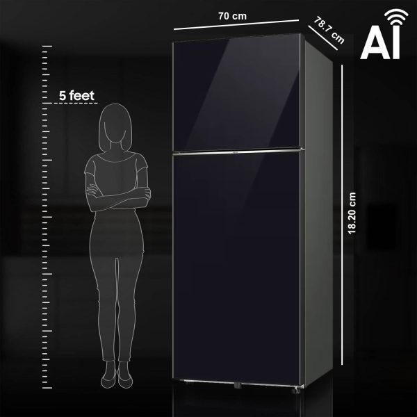 Samsung RT80F51C3B, 467 Liter 3 Star 5-in-1 Convertible, WiFi Enabled, Bespoke AI With Twin Cooling Frost Free Double Door Refrigerator, Digital Inverter, Black Glass
