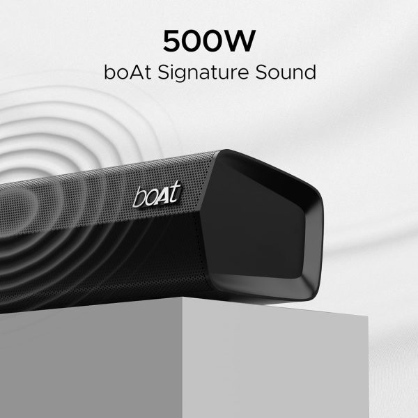 boAt Aavante Bar 3500, Bluetooth Soundbar with 500W RMS Immersive Sound, 5.1 Channel with Subwoofer, Wired Rear Speakers, (Premium Black)