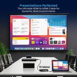 Portronics 2328 K-Sync, 4K 60Hz HDMI to HDMI Cable, 10M Length with Support eARC and Compatible with Smart HDTV, Laptop, Monitor, Projector, eARC enable Soundbar, Black