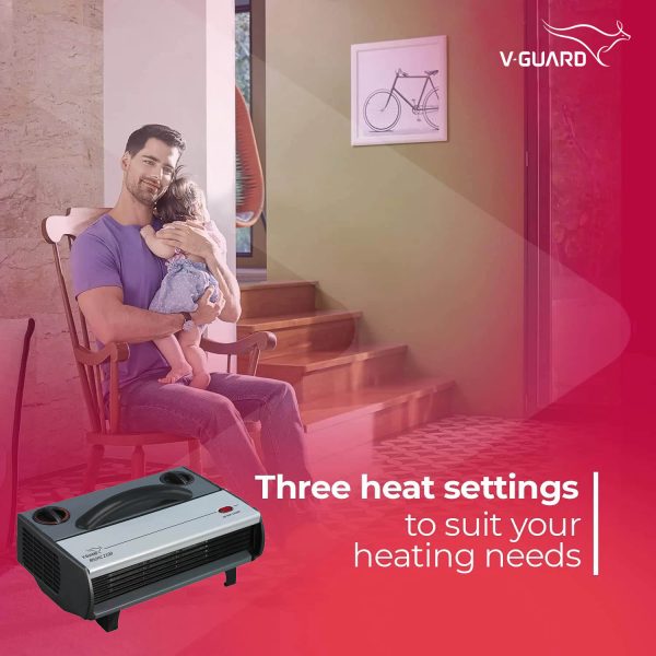 V-Guard RH2HC 2100, convenience Fan Room Heater, Overheating protection with low-noise operation, Black