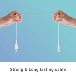 Zebronics ZEB-ULC101 USB to Lighting Cable with 2A efficient Charging, 1 Meter Long Durable Design, Compatible with iPhone, iPad, Macbook, iMac, AirPods, and Data Transfer Feature. (White)