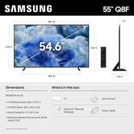 Samsung 55Q8F, (138cm) 55 Inch Class QLED 4K UHD Smart TV (2025 Model) Q4 AI Processor, 100% Color Volume with Quantum Dot, AirSlim Design, Endless Free Content, Samsung Vision AI, Alexa Built-in, Black