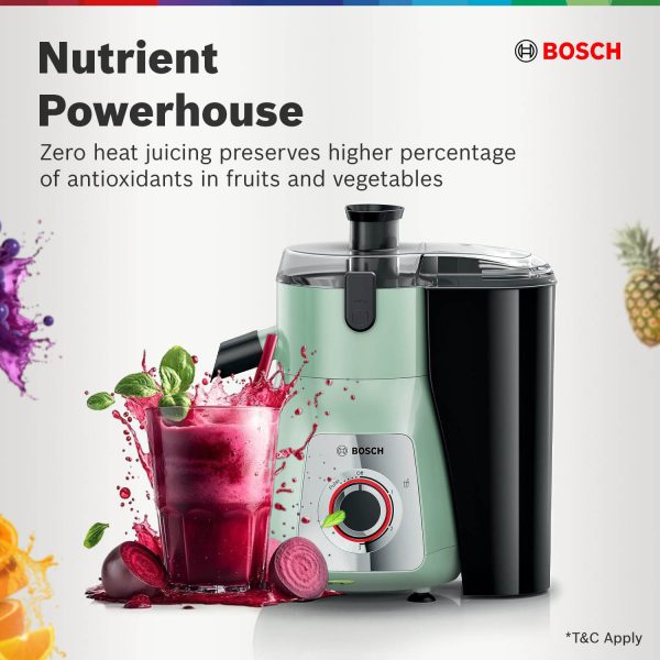 Bosch MJ4412A1GI, 2 Jar-True Mixx Juicer Mixer Grinder, 750W Standalone, Dual Locking System, Anti Drip Spout, 100% Copper Moter, Ming Green