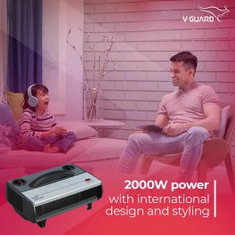 V-Guard RH2HC 2100, convenience Fan Room Heater, Overheating protection with low-noise operation, Black