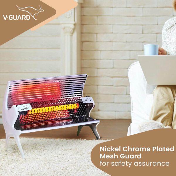 V-Guard Ceramic Heater RH1000 CH 1000 W White Quartz Room Heater, White